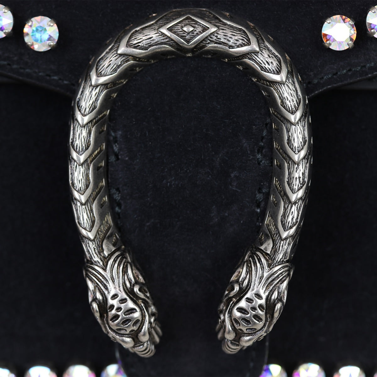 Gucci Dionysus Crystal Embellished Suede Small Shoulder Bag Hardware