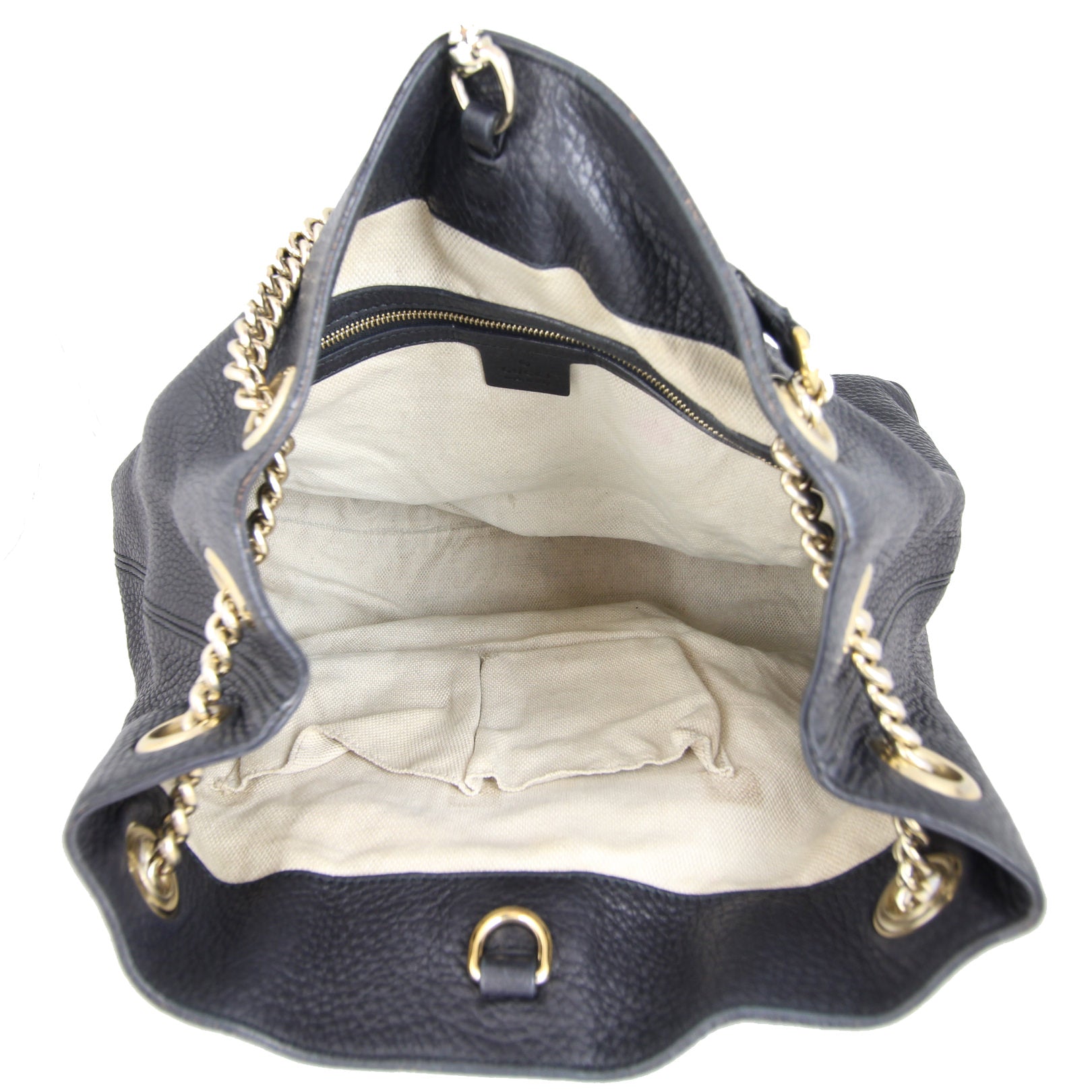 Gucci Soho Chain Medium Shoulder Bag interior
