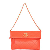 Chanel Fold Over Chain Clutch