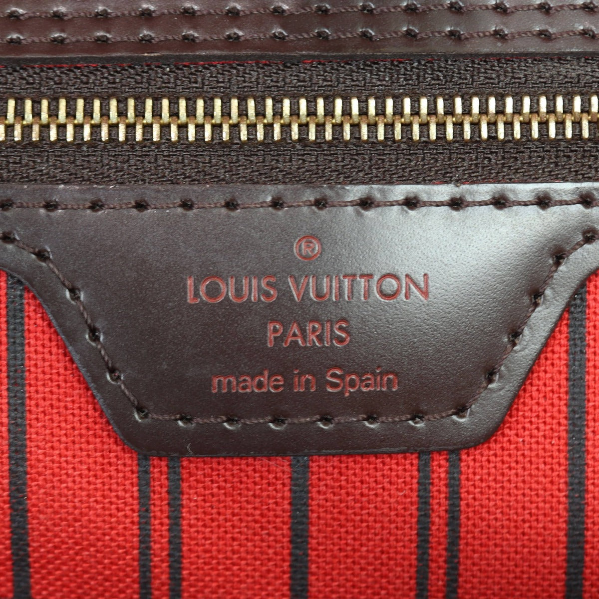 Louis Vuitton Neverfull MM Damier Ebene Interior Stamp