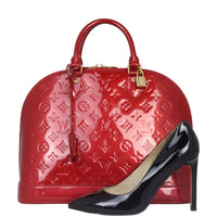 Louis Vuitton Alma MM Monogram Vernis | Indian Rose Red