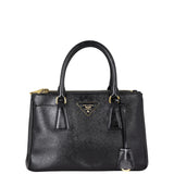 Prada Saffiano Vernice Galleria Double Zip Tote Mini
