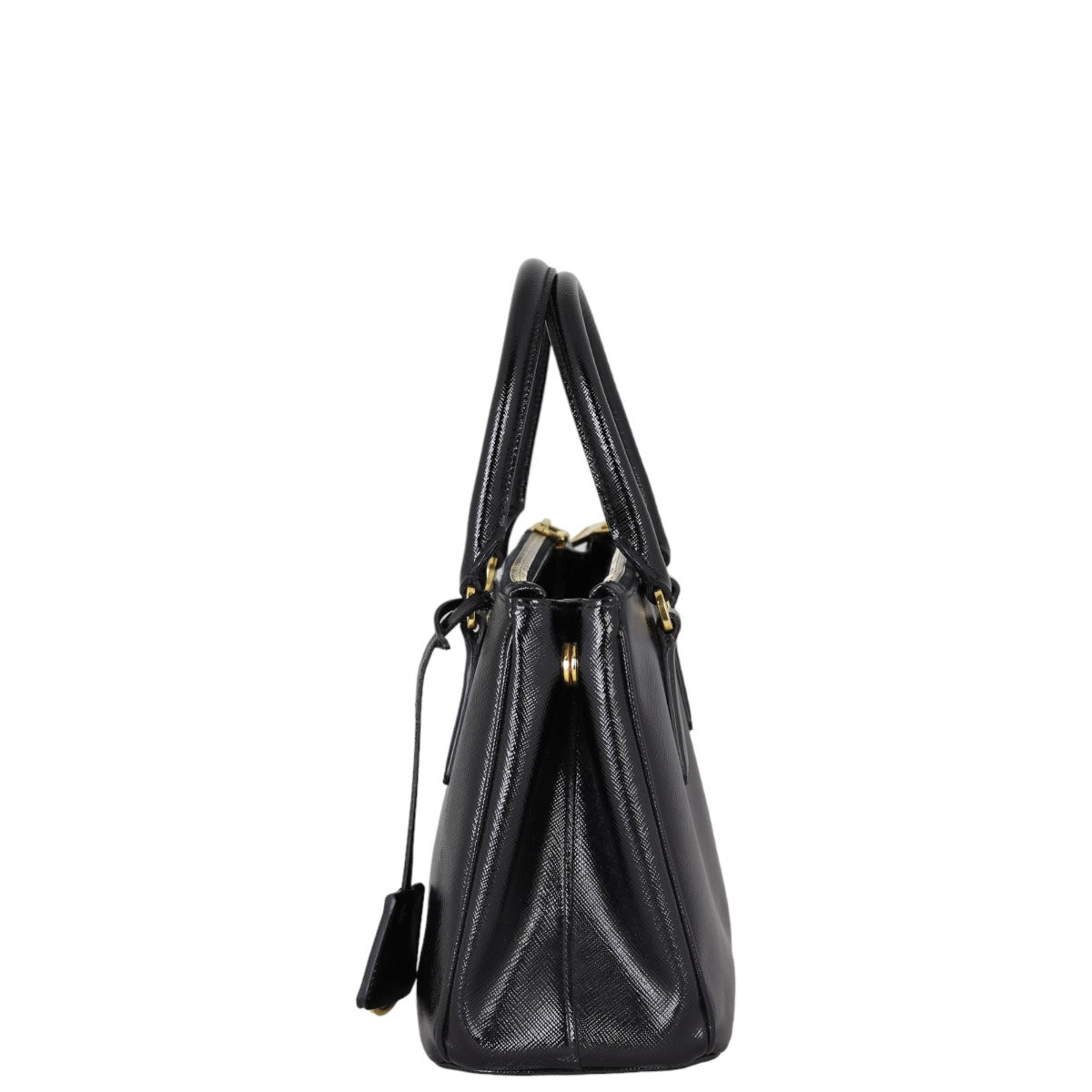 Prada Saffiano Vernice Galleria Double Zip Tote Mini