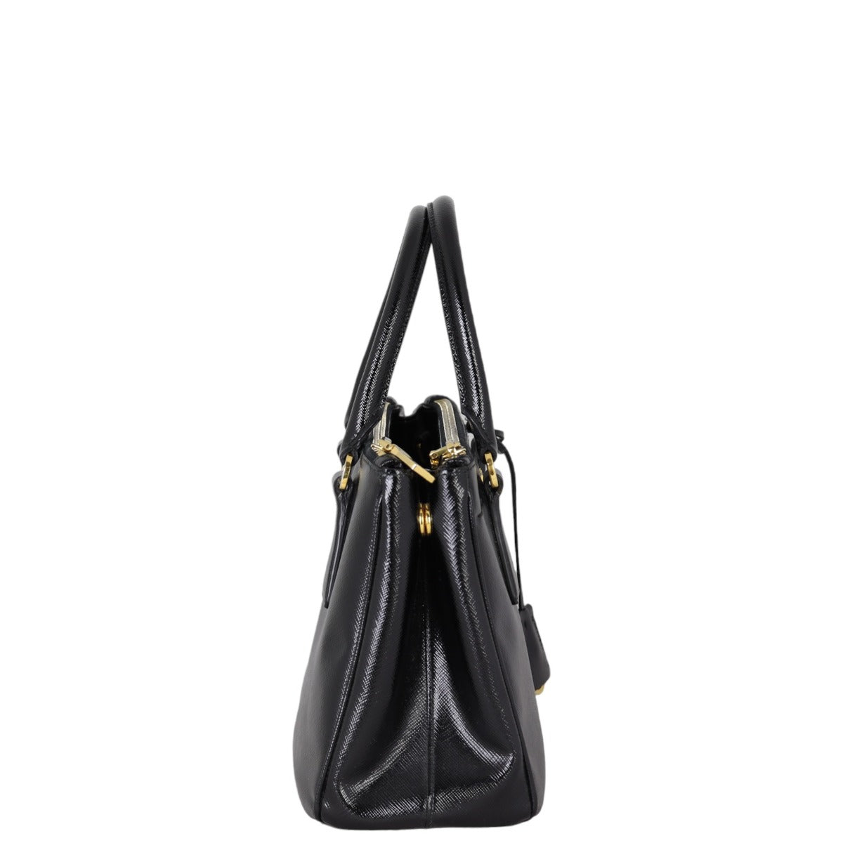 Prada Saffiano Vernice Galleria Double Zip Tote Mini