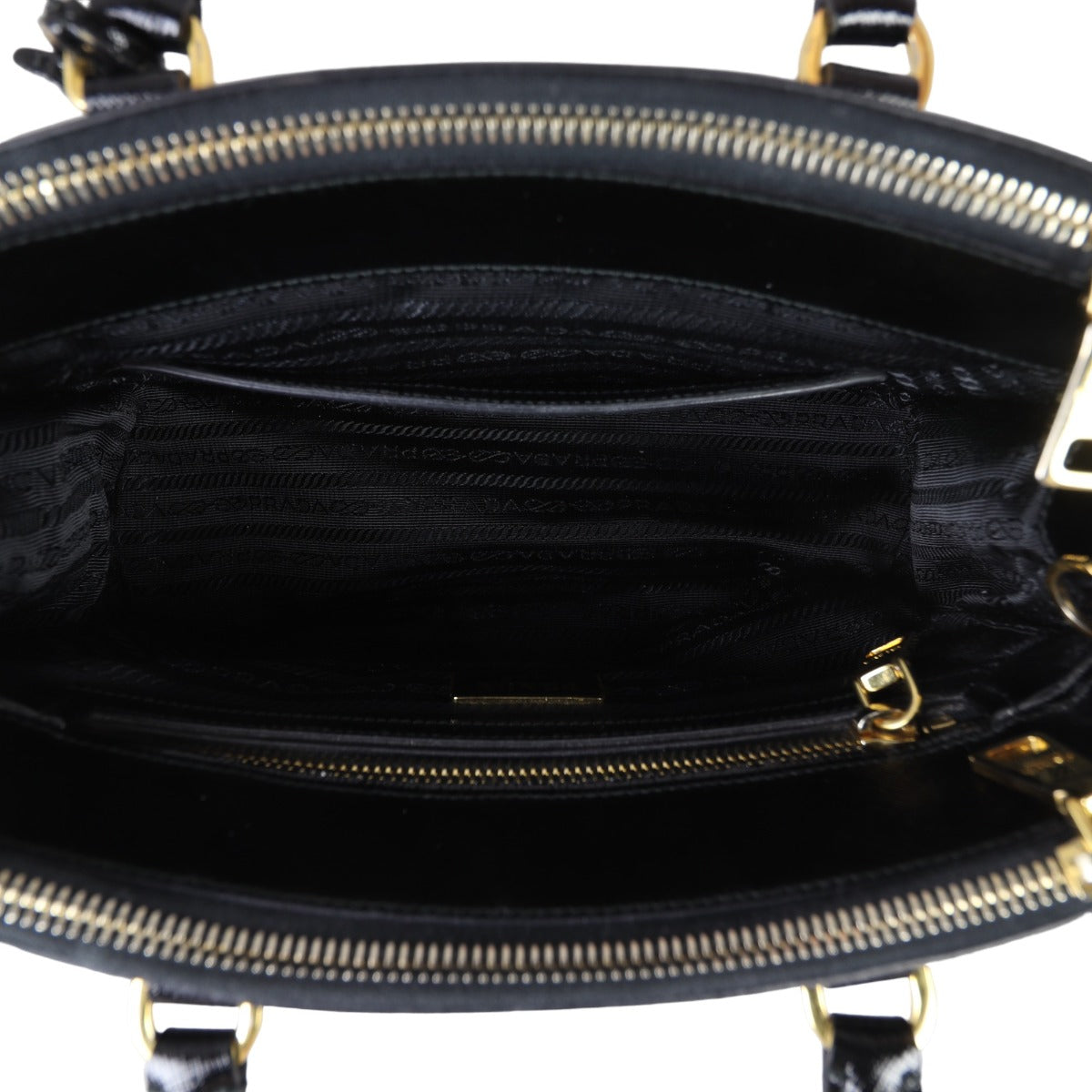 Prada Saffiano Vernice Galleria Double Zip Tote Mini