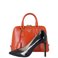 Prada Saffiano Vernice Lux Promenade Mini