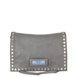 Prada Etiquette Studded Glace Calfskin Messenger Bag