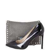 Prada Etiquette Studded Glace Calfskin Messenger Bag