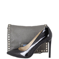 Prada Etiquette Studded Glace Calfskin Messenger Bag