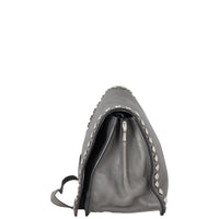 Prada Etiquette Studded Glace Calfskin Messenger Bag
