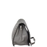 Prada Etiquette Studded Glace Calfskin Messenger Bag