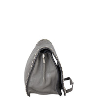 Prada Etiquette Studded Glace Calfskin Messenger Bag