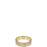 Cartier Love Wedding Band 18k Yellow Gold Diamond Paved