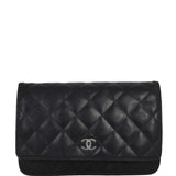 Chanel Mini Wallet on Chain | Black Diamond Quilted Lambskin