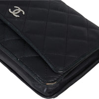Chanel Mini Wallet on Chain | Black Diamond Quilted Lambskin