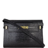 Saint Laurent Manhattan Shoulder Bag Medium Croc Embossed