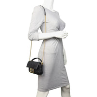 Fendi Baguette Mini Bag Embossed with Embroidered Strap