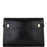 Saint Laurent Manhattan Shoulder Bag Medium Croc Embossed