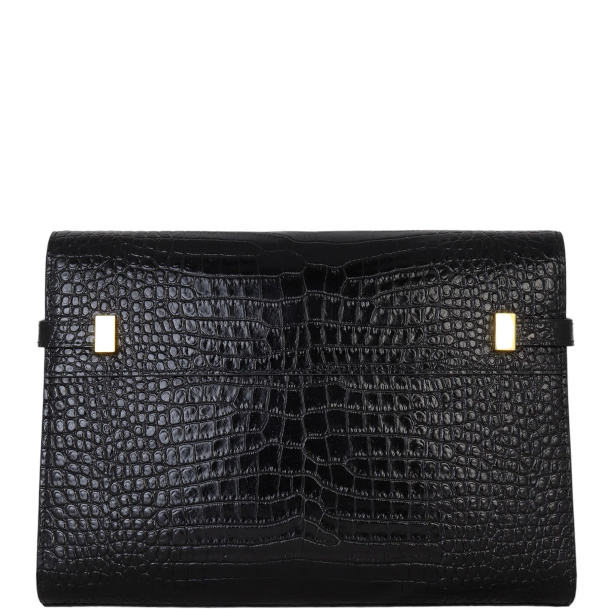 Saint Laurent Manhattan Shoulder Bag Medium Croc Embossed