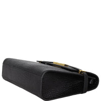 Saint Laurent Manhattan Shoulder Bag Medium Croc Embossed