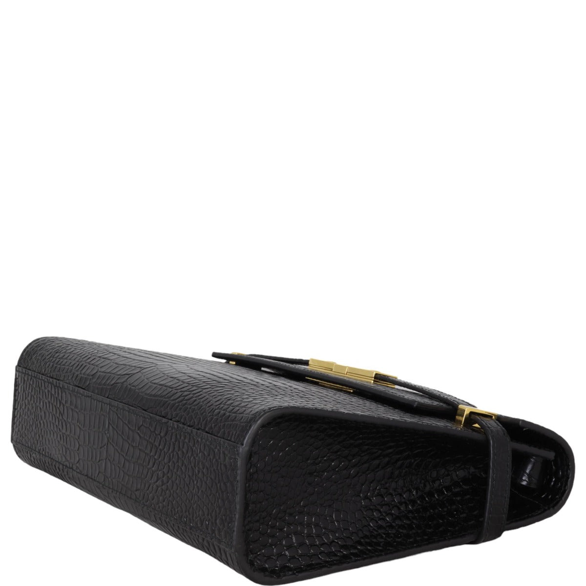 Saint Laurent Manhattan Shoulder Bag Medium Croc Embossed