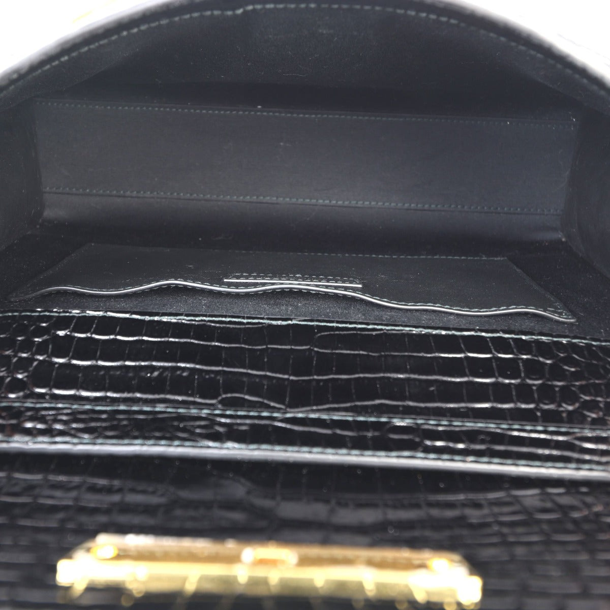 Saint Laurent Manhattan Shoulder Bag Medium Croc Embossed