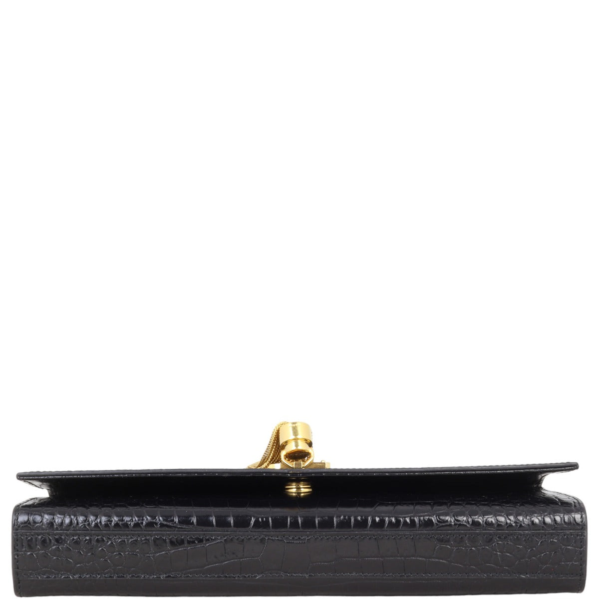 Saint Laurent Kate Tassel Clutch Croc-Embossed