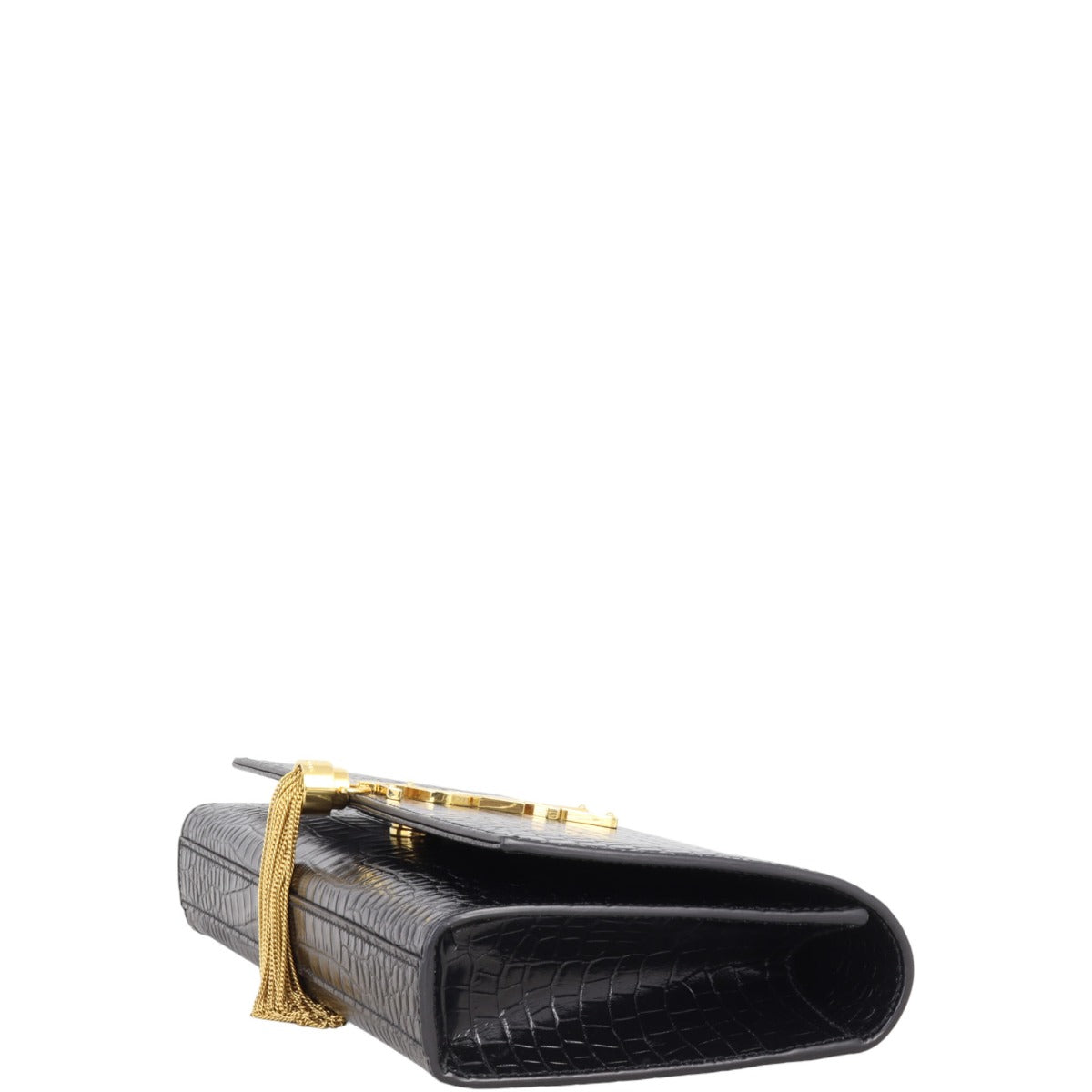 Saint Laurent Kate Tassel Clutch Croc-Embossed