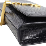 Saint Laurent Kate Tassel Clutch Croc-Embossed