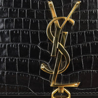 Saint Laurent Kate Tassel Clutch Croc-Embossed