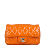 Chanel Classic Flap Mini Rectangular Bag Patent | Orange