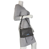 Prada Etiquette Studded Glace Calfskin Messenger Bag