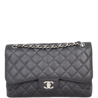 Chanel Classic Double Flap Jumbo | Black Silver Hardware
