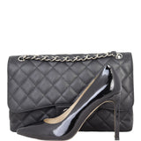 Chanel Classic Double Flap Jumbo | Black Silver Hardware
