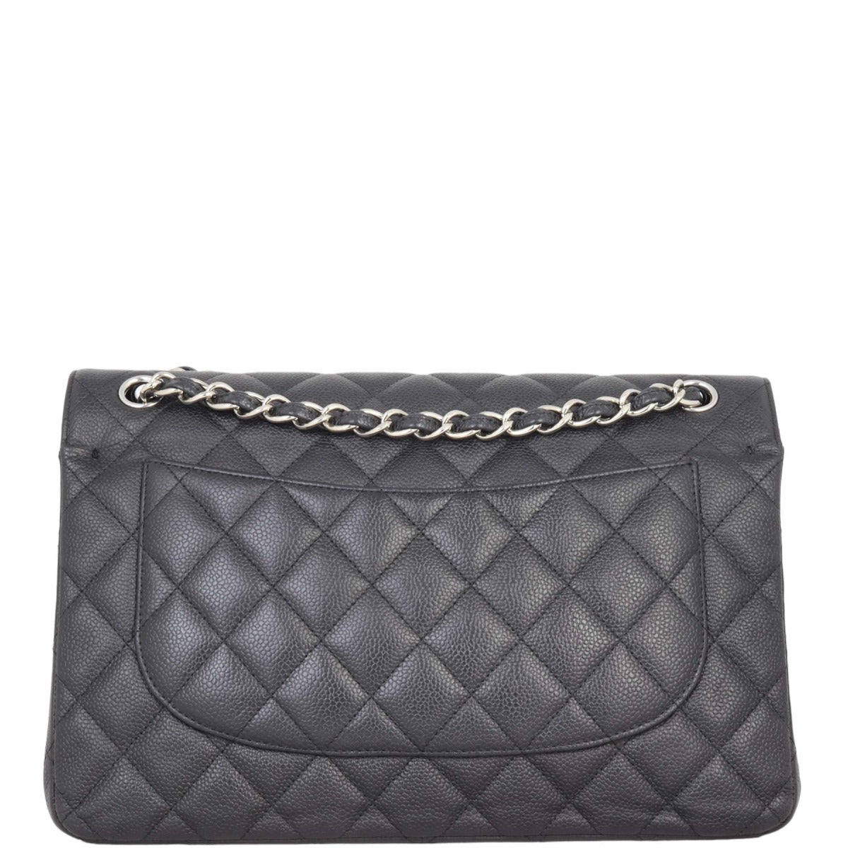 Chanel Classic Double Flap Jumbo | Black Silver Hardware