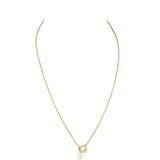 Tiffany & Co Elsa Peretti Open Heart 18k Yellow Gold Pearl Lariat Necklace