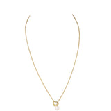 Tiffany & Co Elsa Peretti Open Heart 18k Yellow Gold Pearl Lariat Necklace