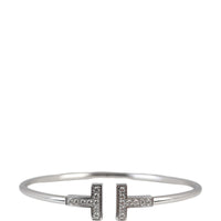 Tiffany & Co T Wire 18k White Gold Diamond Bracelet