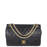 Chanel Classic Double Flap Medium | Black Vintage Gold Hardware