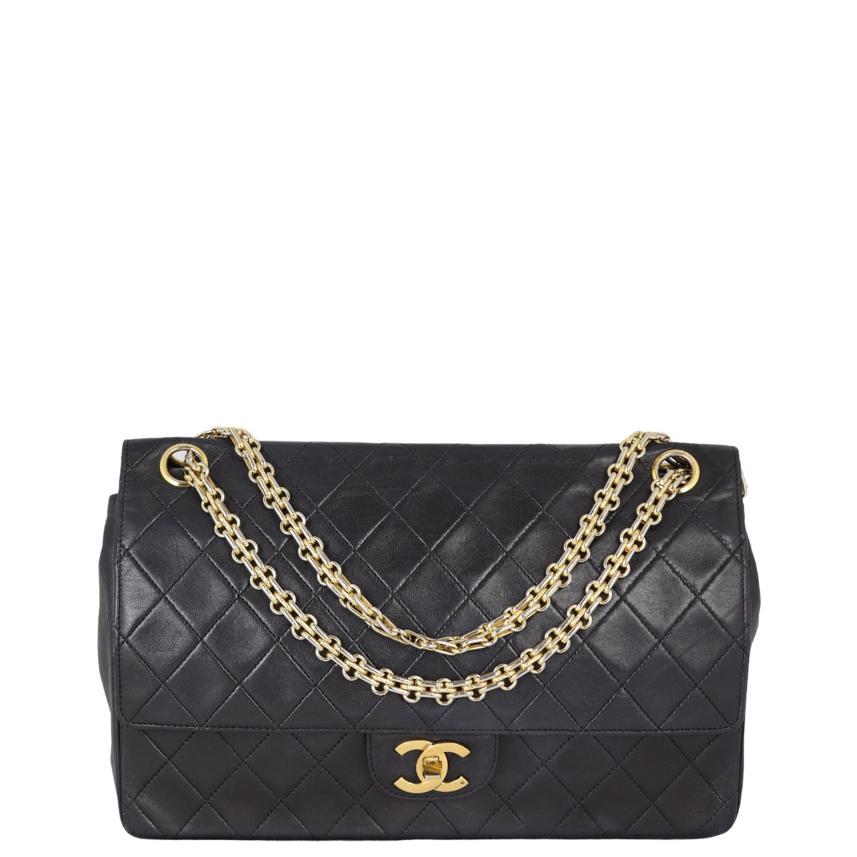 Chanel Classic Double Flap Medium | Black Vintage Gold Hardware
