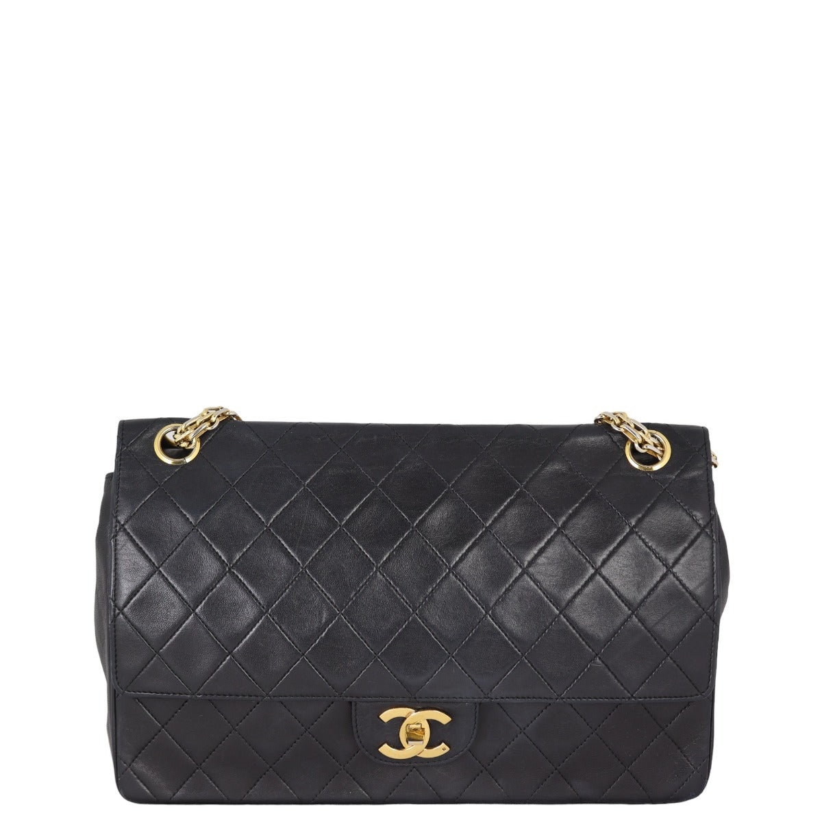 Chanel Classic Double Flap Medium | Black Vintage Gold Hardware