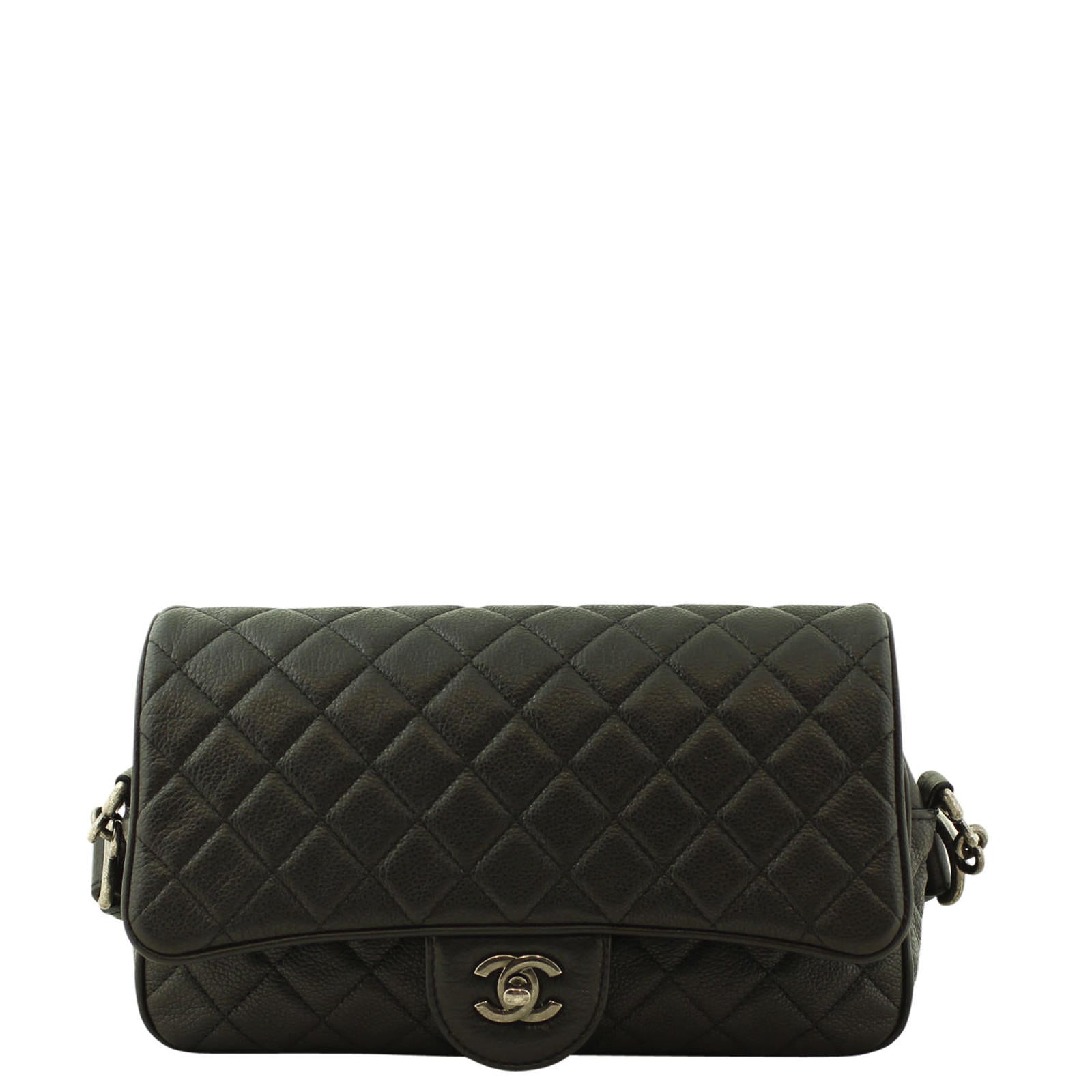 Chanel Medium Chain Classic Flap Bag Front No Strap