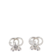 Gucci Interlocking G 18k White Gold Stud Earrings