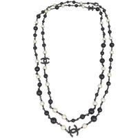Chanel CC Beaded Long Necklace | Charcoal