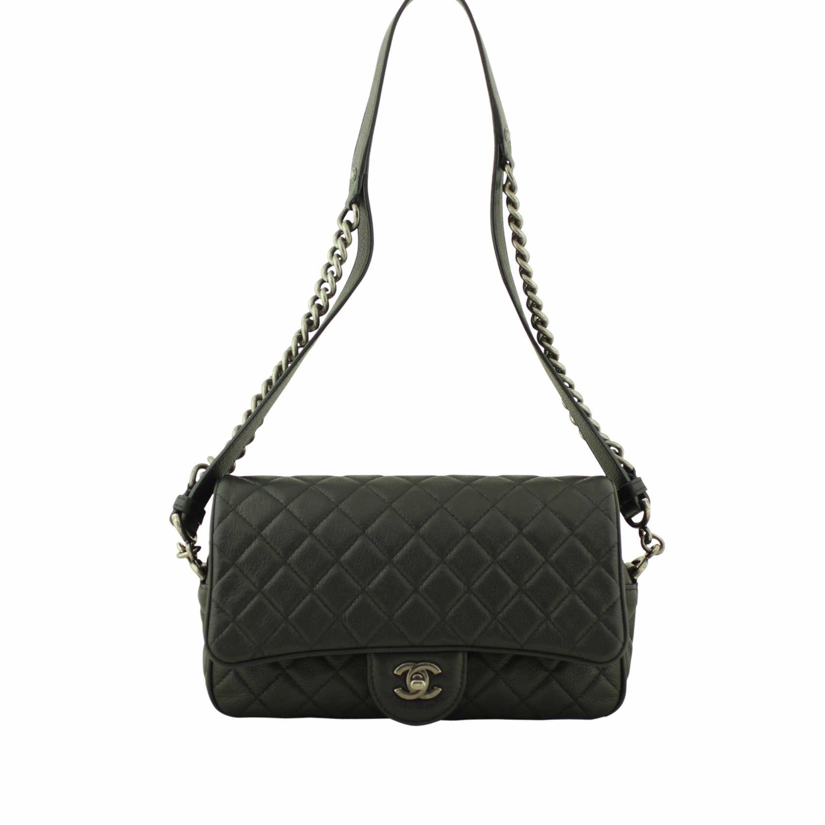 Chanel Medium Chain Classic Flap Bag Front Strap