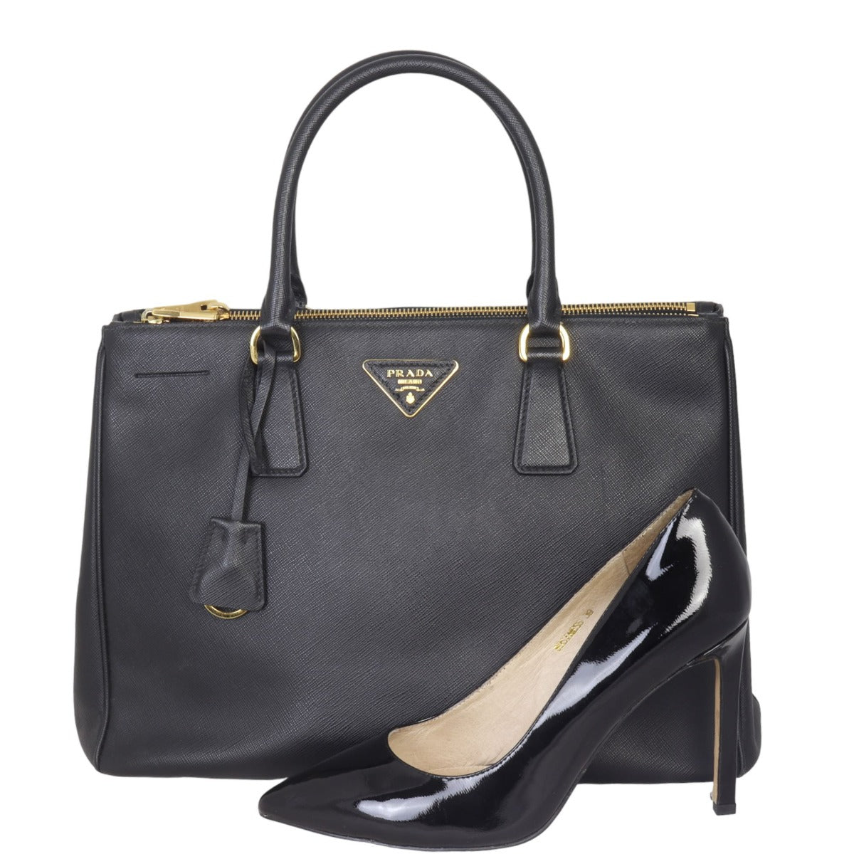 Prada Saffiano Lux Galleria Double Zip Tote Medium