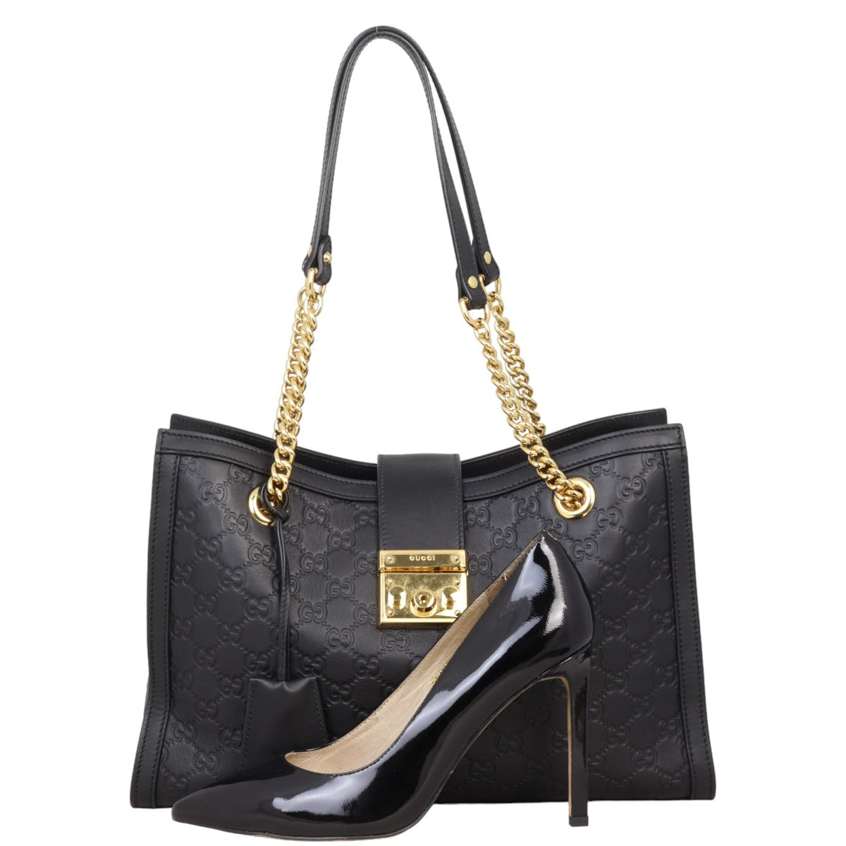 Gucci Guccissima Padlock Tote Medium