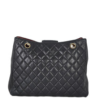 Chanel CC Quilted Tote | Black Lambskin