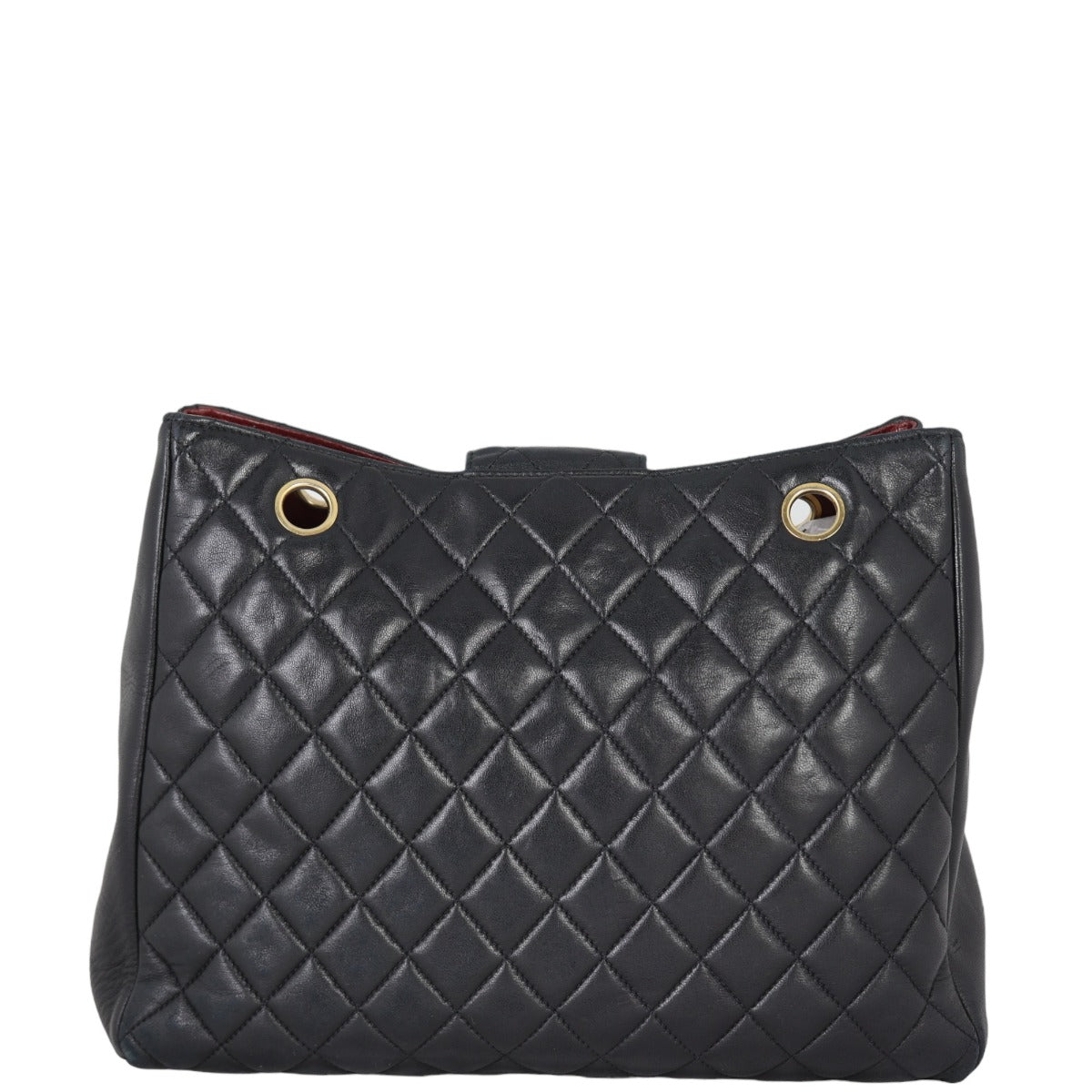 Chanel CC Quilted Tote | Black Lambskin