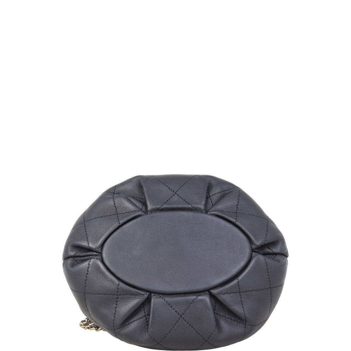 Chanel Quilted CC Drawstring Bucket Bag | Black Lambskin